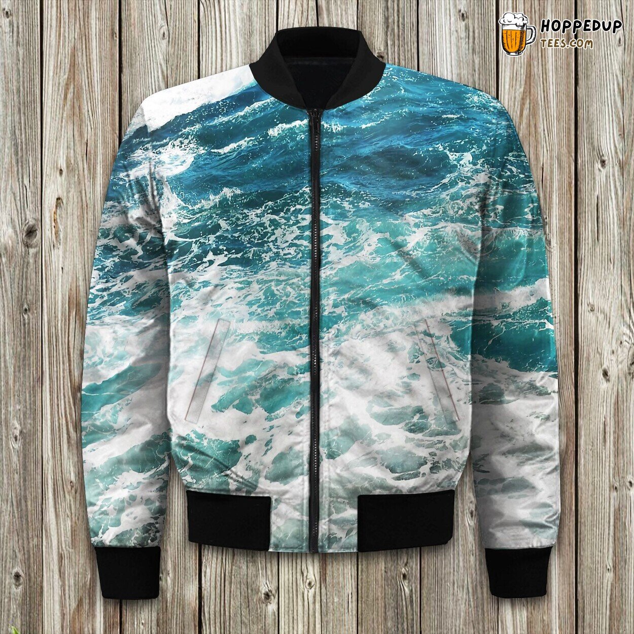 Deep Blue Ocean Scene Winter Bomber Jacket Marine Life Lover’s Fashion