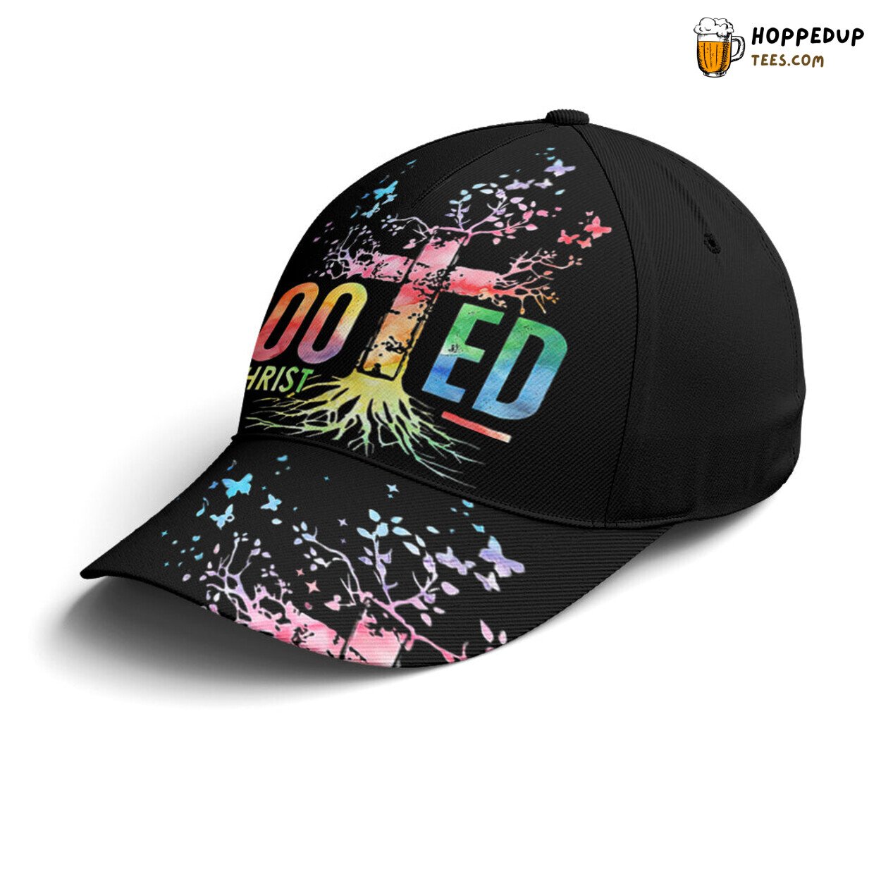 Deep Faith Message Rooted In Christ Black Baseball Cap Art