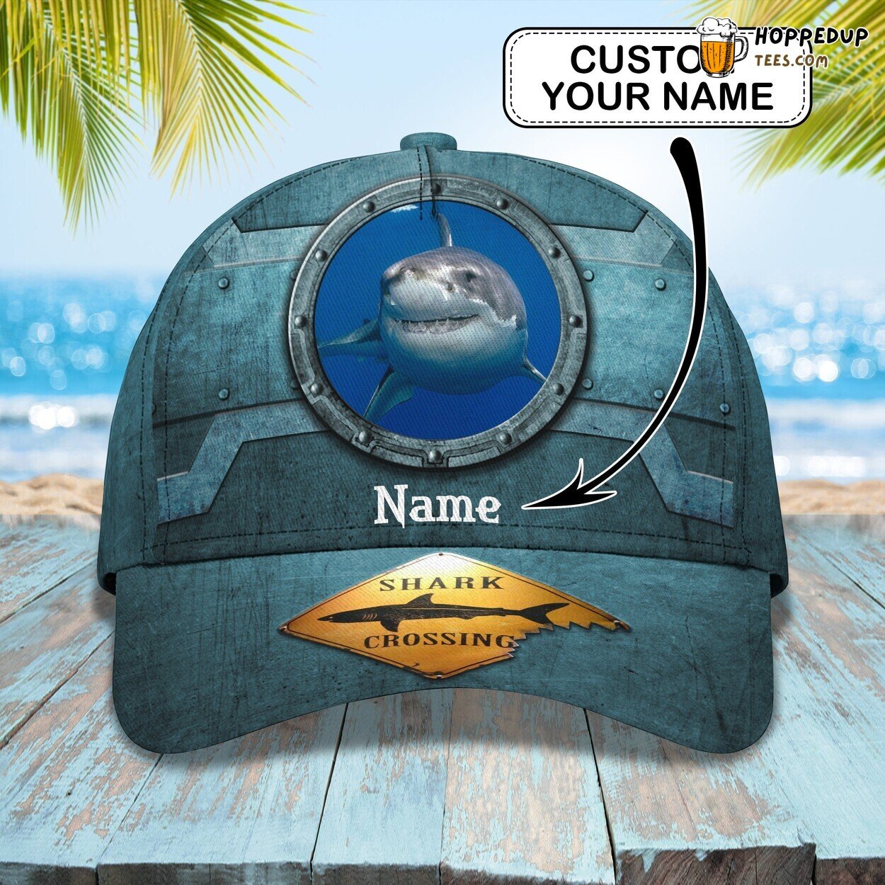 Deep Sea Mysteries Personalized 3D Cap Celebrating Shark Enthusiast Design