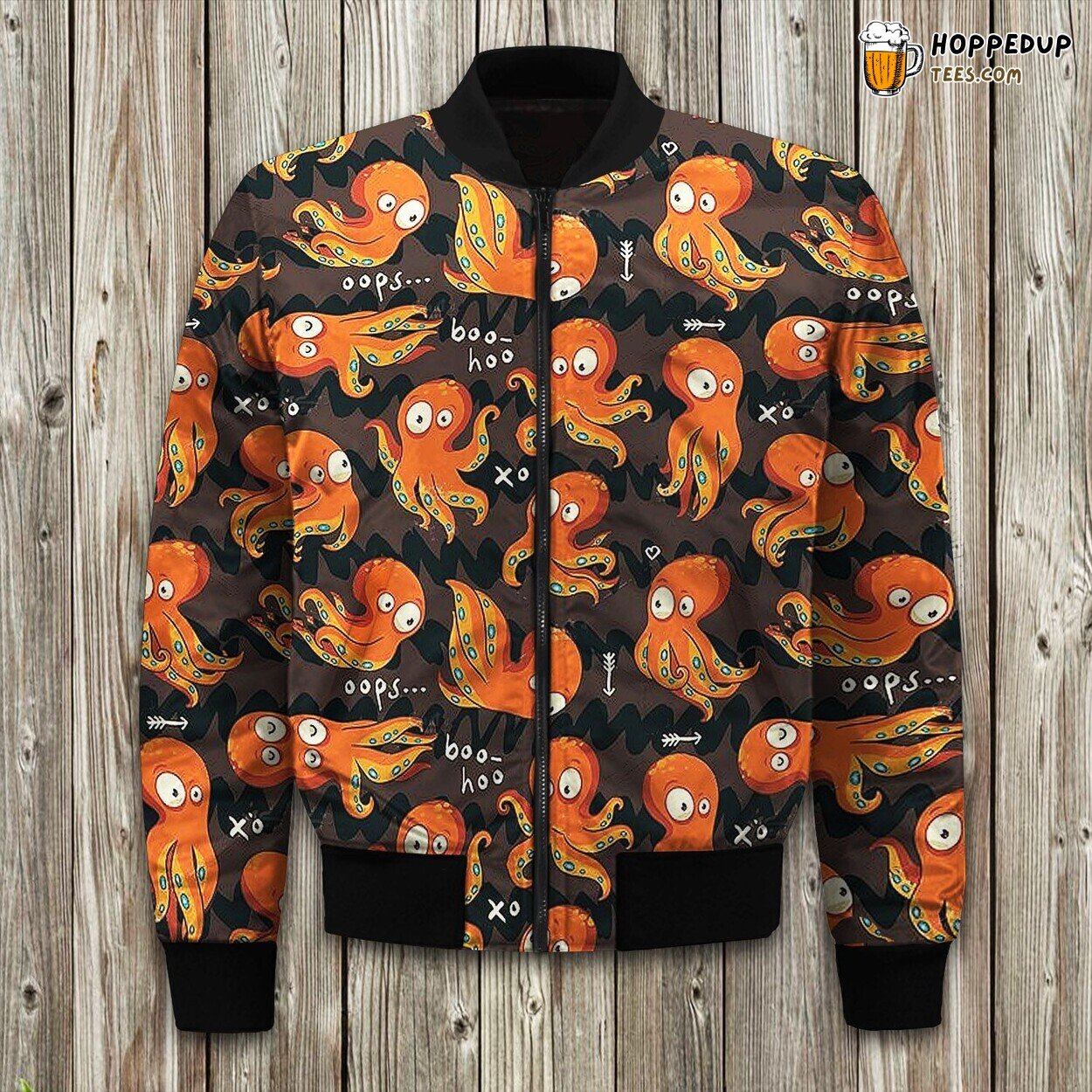 Deep Sea Mystique Octopus Graphic Winter Bomber Jacket Collection