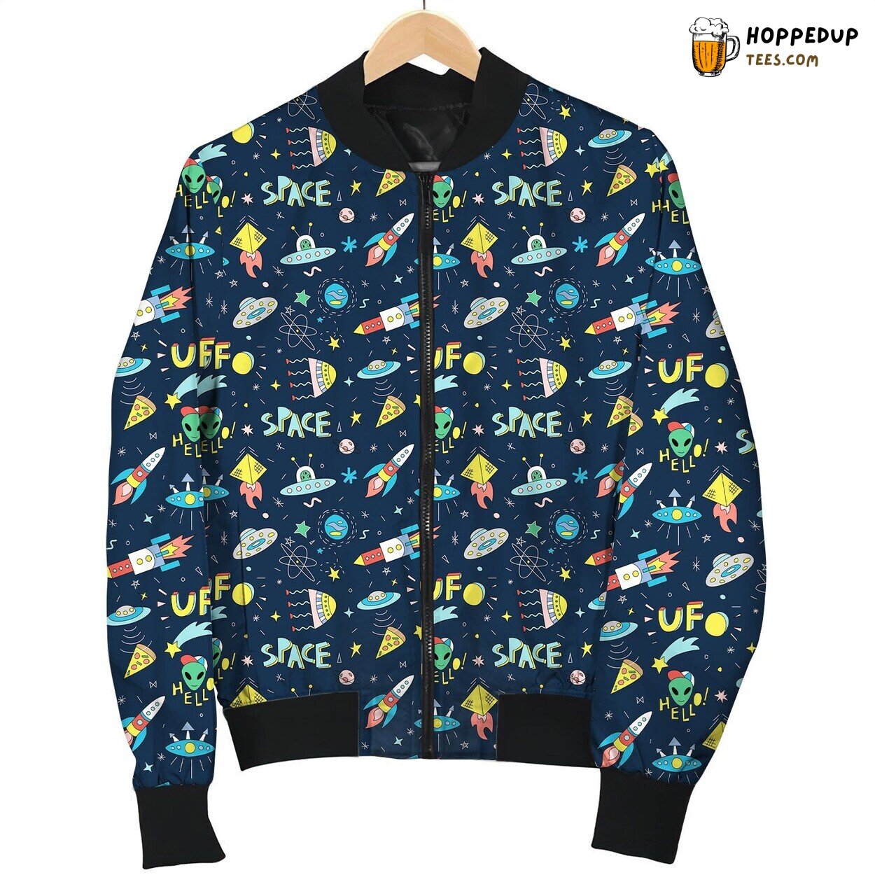 Deep Space Astronaut Winter Bomber Jacket Tailored Unique Elegance Design