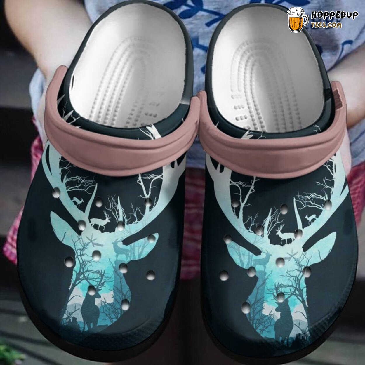 Deer Art Themed Comfortable Stylish Unique Design Clogs Shoes Gifts