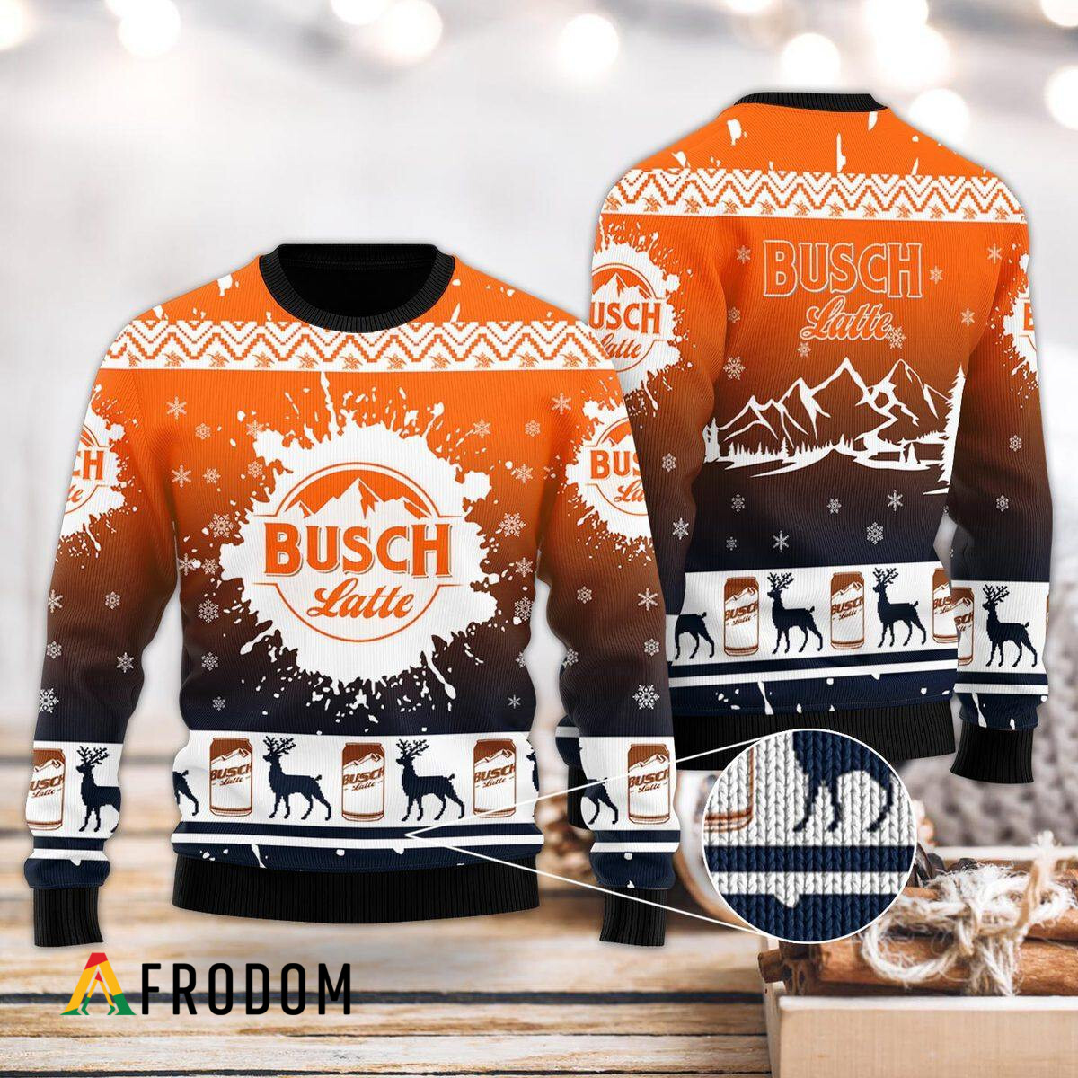 Deer Busch Latte Christmas Ugly Sweater HU