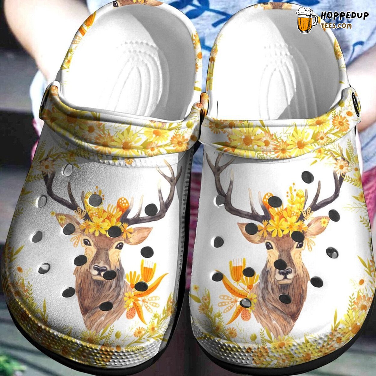 Deer Flowers Cute Autumn Love For Deer Flowers Bekind Clog Shoes