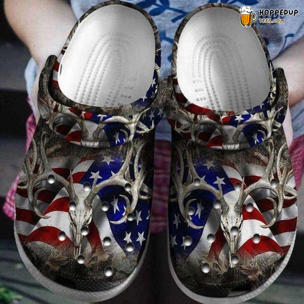 Deer Hunter America Flag Themed Durable Comfortable Clogs