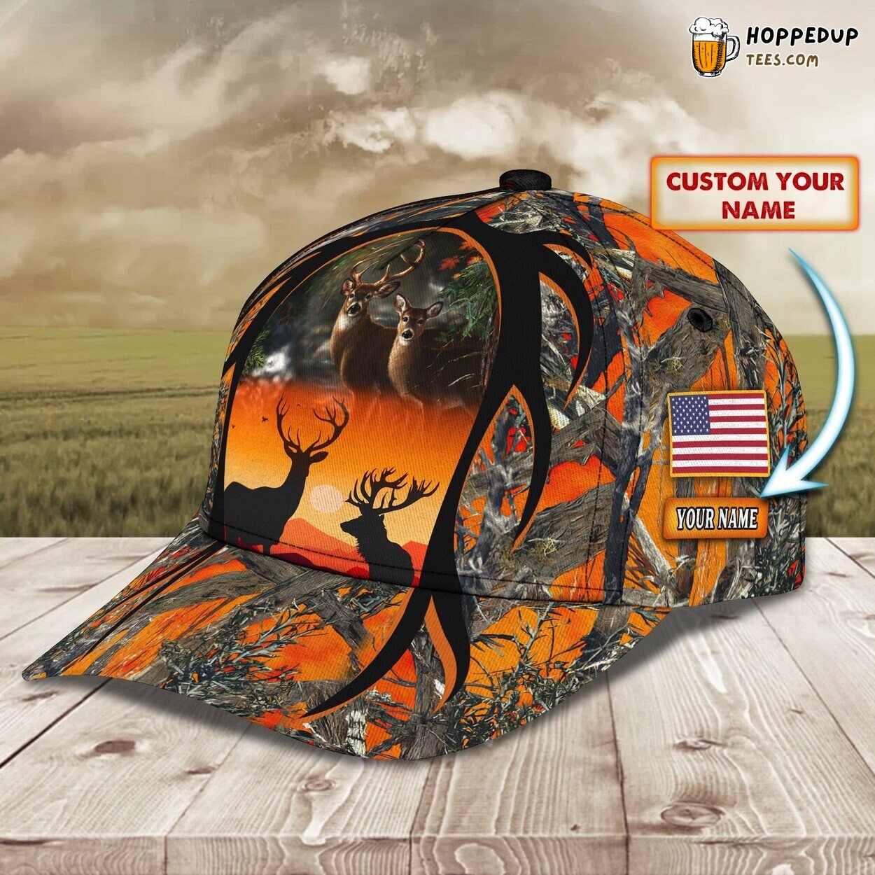 Deer Hunter Hunting 3D Classic Cap Personalized Name Unique Premium Styling