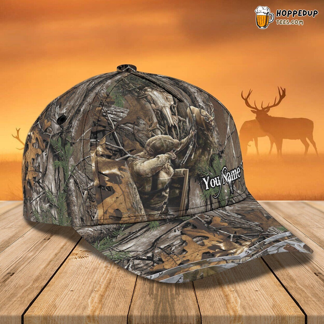 Deer Hunting Bow 3D Classic Cap Personalized Name Unique Signature Design