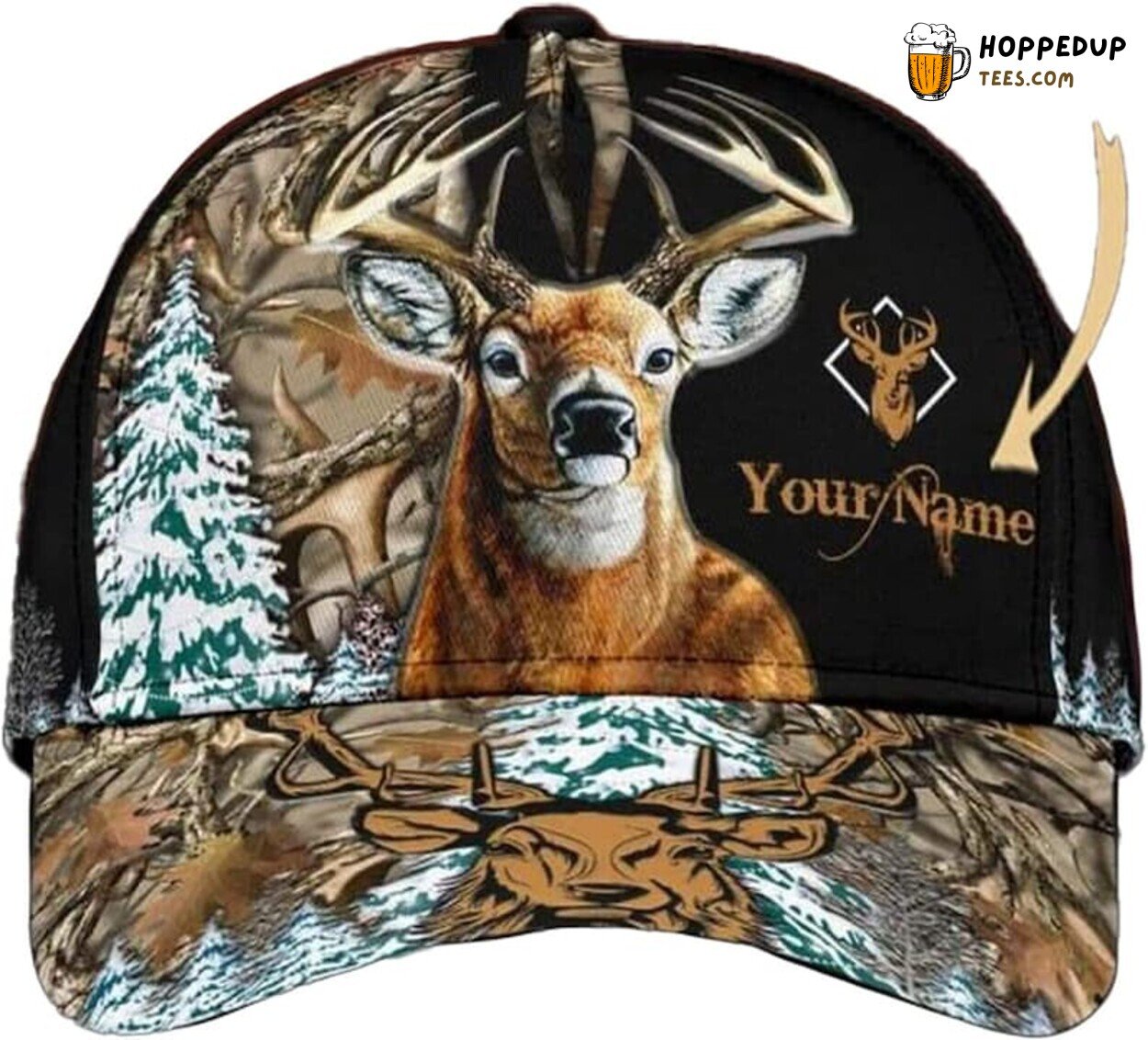 Deer Hunting Camouflage 3D Cap Personalized Hunting Lovers Gift Design