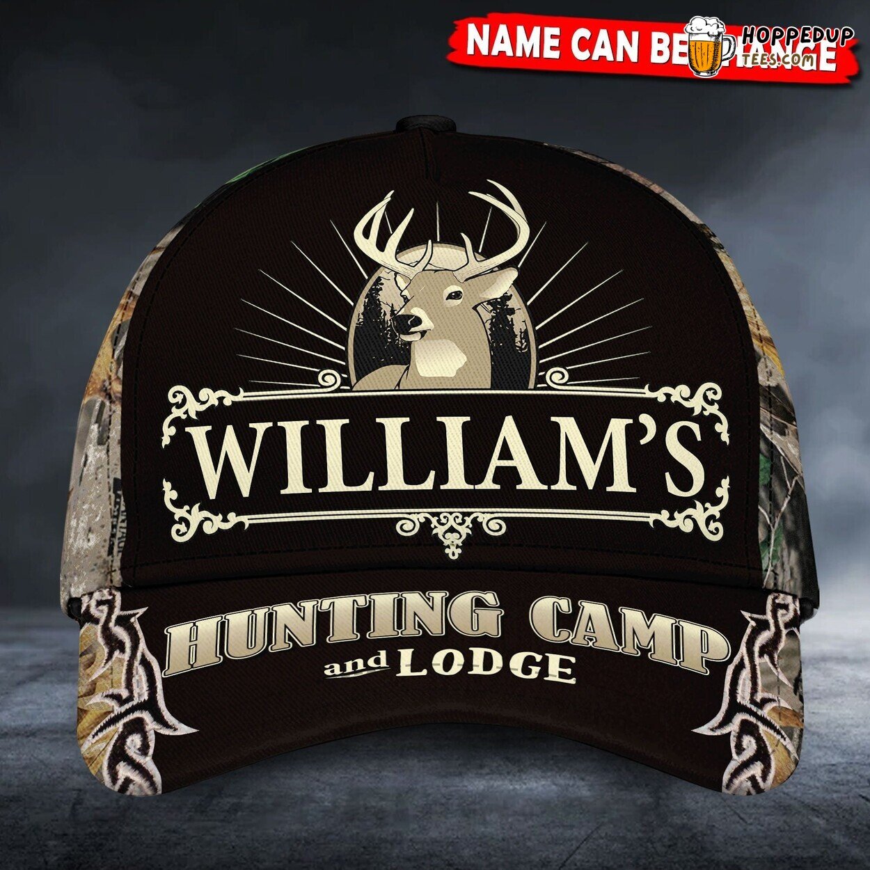 Deer Hunting Camp & Lodge Personalized Classic Hat Design