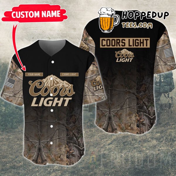 Deer Hunting Coors Light Baseball Jersey Personalized Unique Design Look