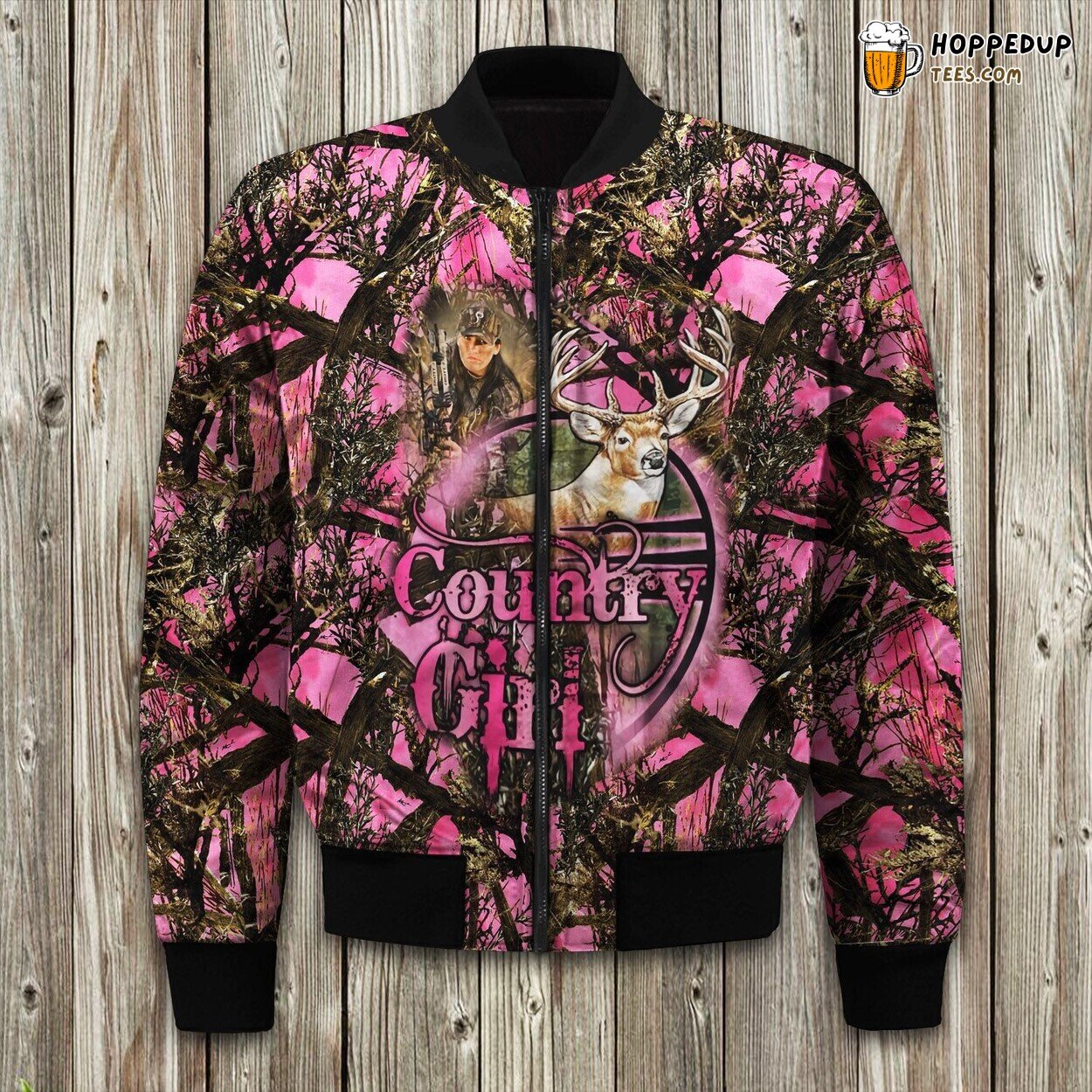 Deer Hunting Country Girl Bomber Jacket