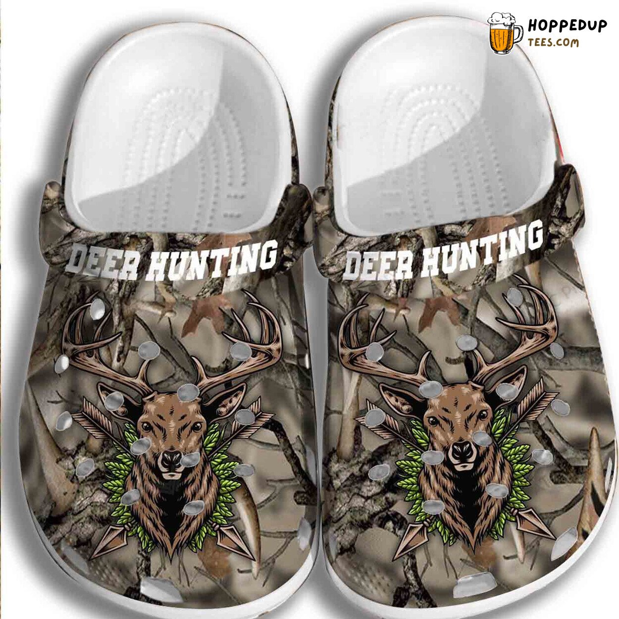 Deer Hunting Croc Shoes for Men Themed Father’s Day Grandpa Comfortable Gift