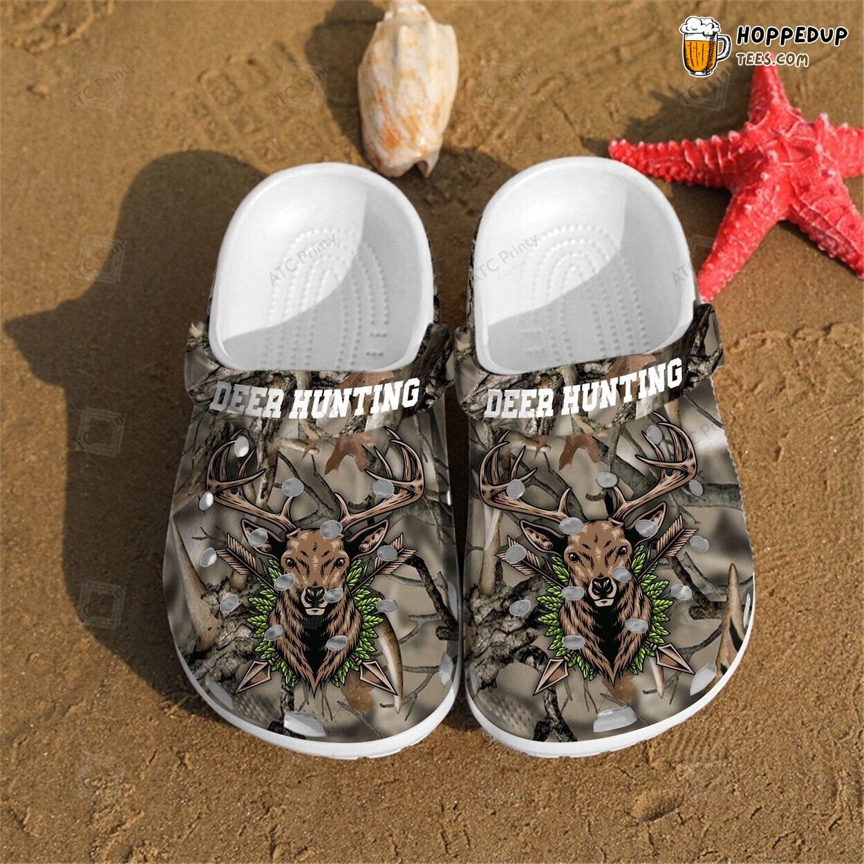 Deer Hunting Croc Shoes Men Deer Lover Father Day Gift Footwear