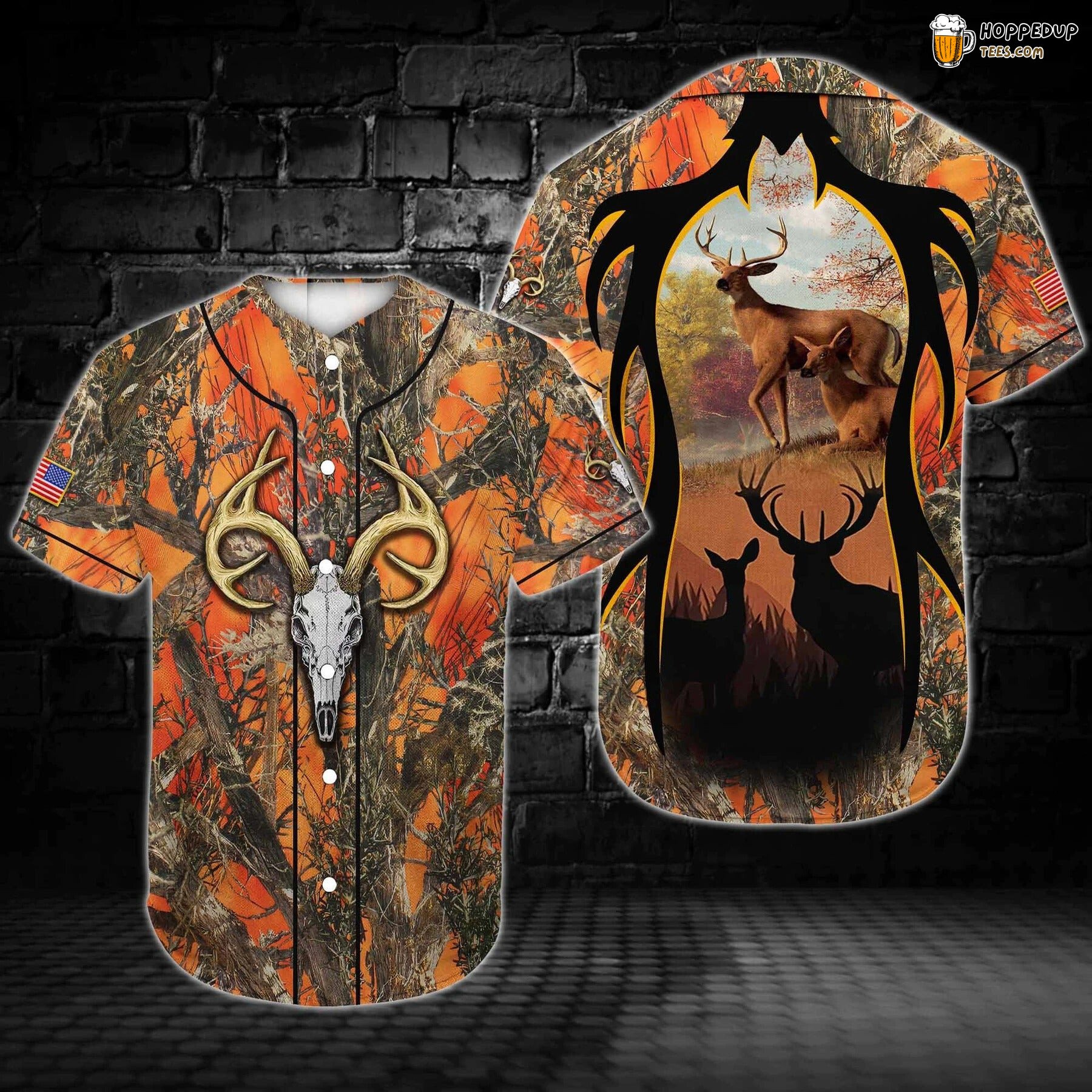 Deer hunting Hunters Baseball Tee Jersey Shirt Printed 3D