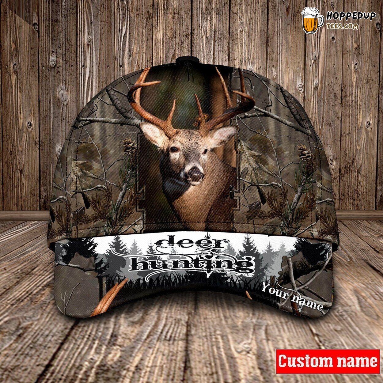 Deer Hunting Personalized Cap Grandpa Dad Husband Son Gift Design