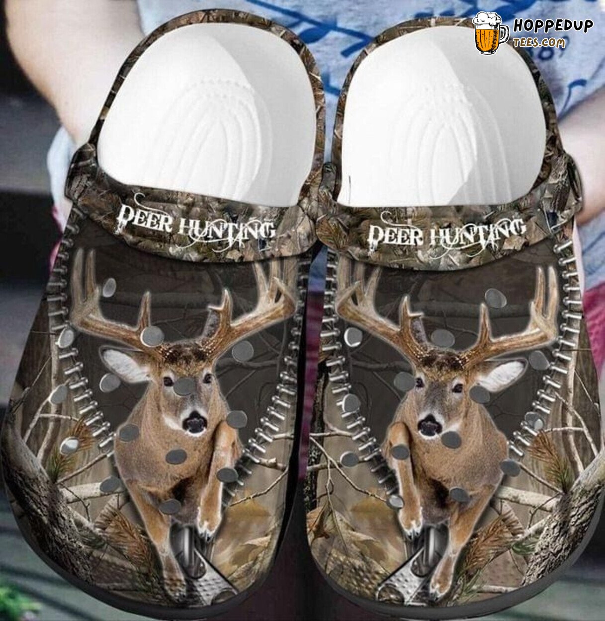 Deer Hunting Themed Gift Rubber Clog Shoes Comfy Footwear for Outdoor Fans