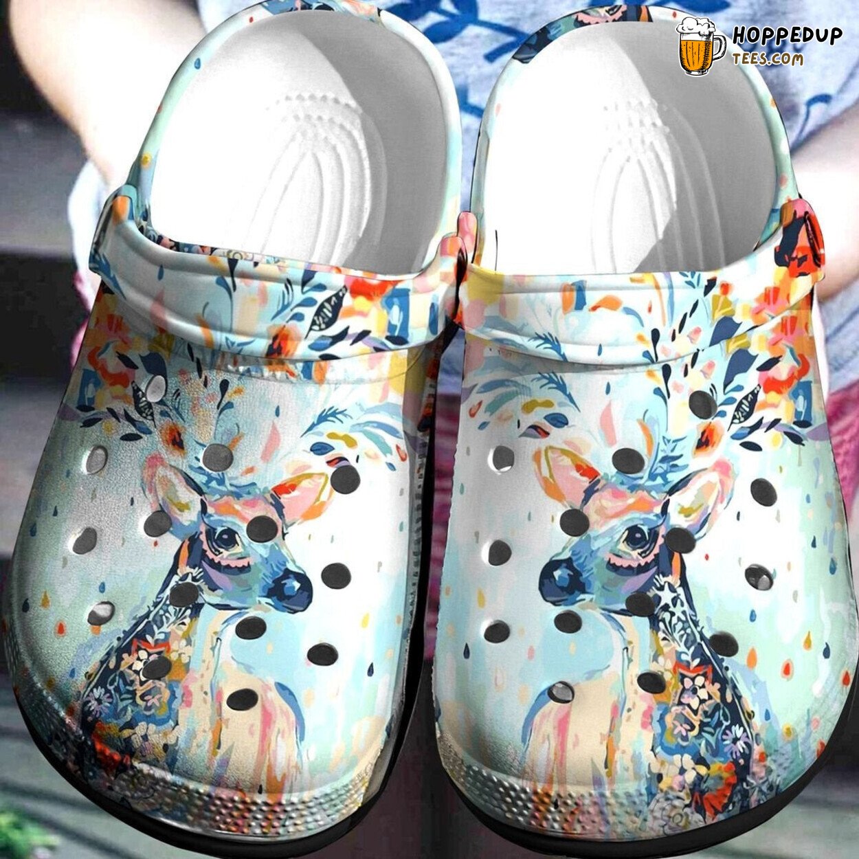 Deer Lovely Colorful Be Kind Light Up Crocbland Clog Shoes
