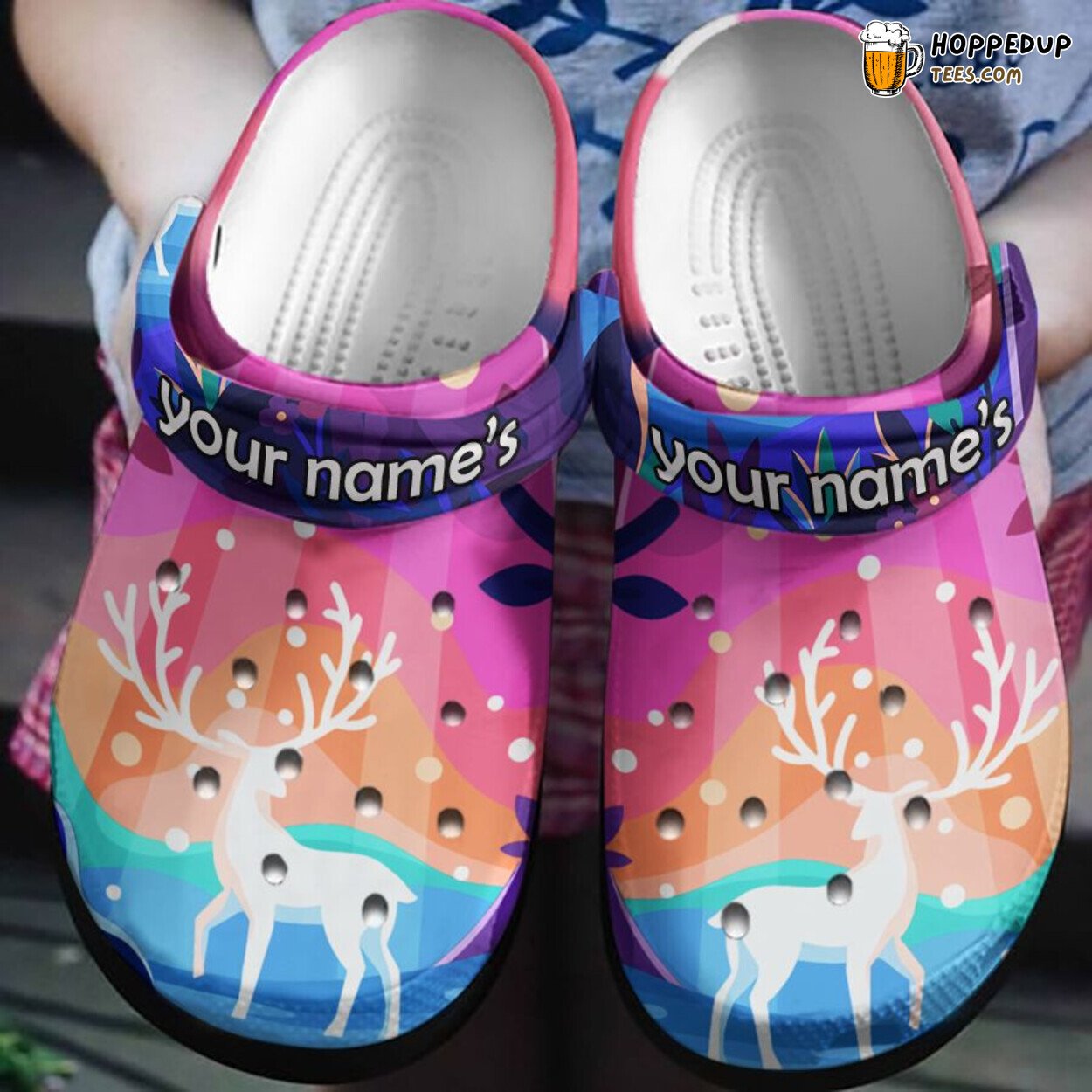 Deer Magical Colors Rainbow Hippie Hunter Birthday Gift Shoes