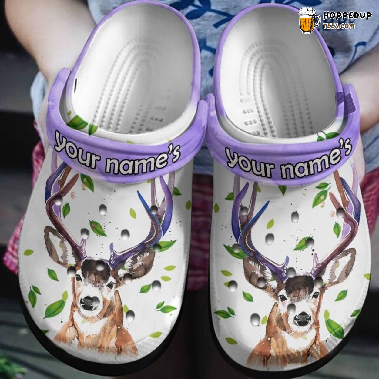Deer With Roses Birthday Thanksgiving Themed Comfortable Unique Clogs