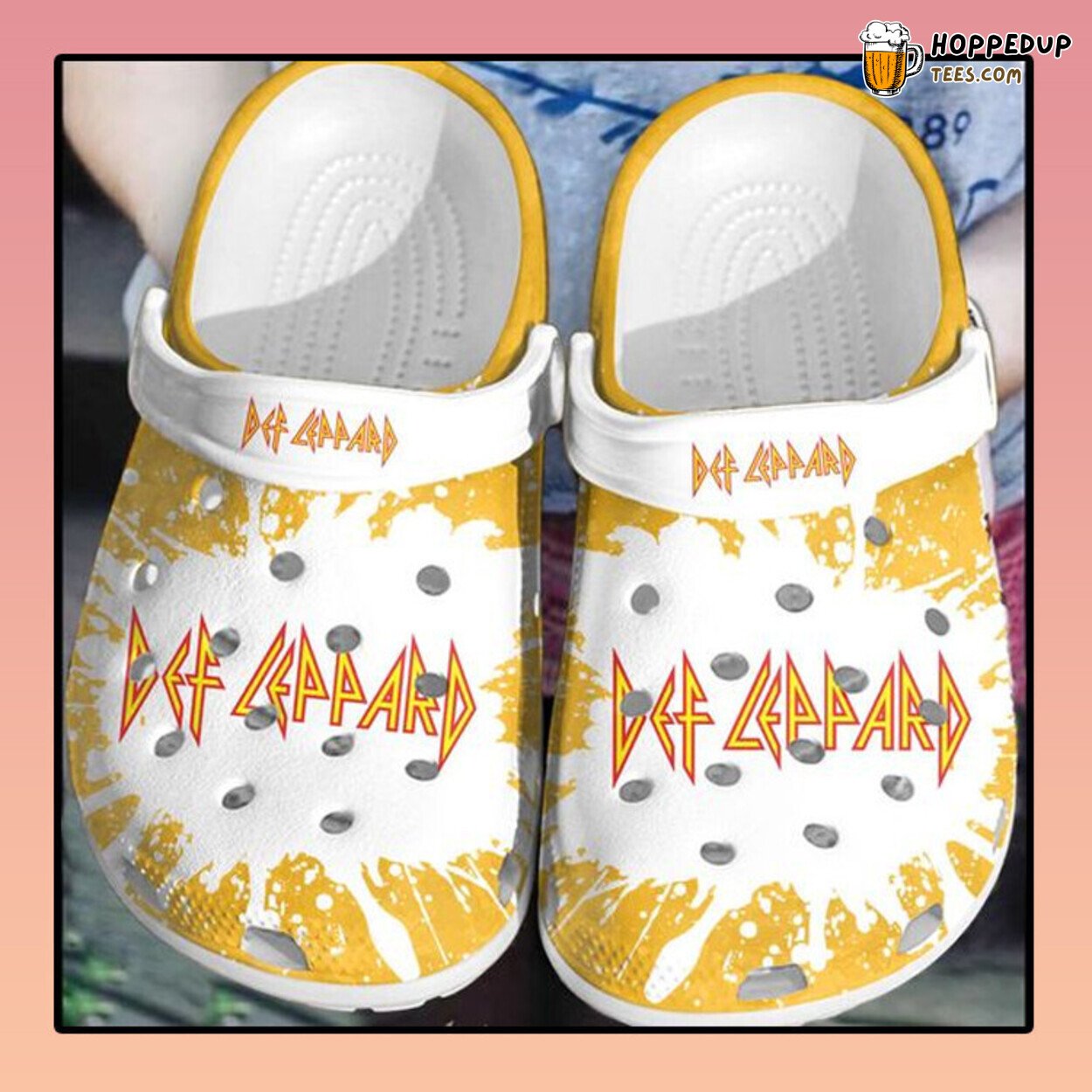 Def Leppard Themed Comfortable Unique Stylish Design Rubber Clog Shoes
