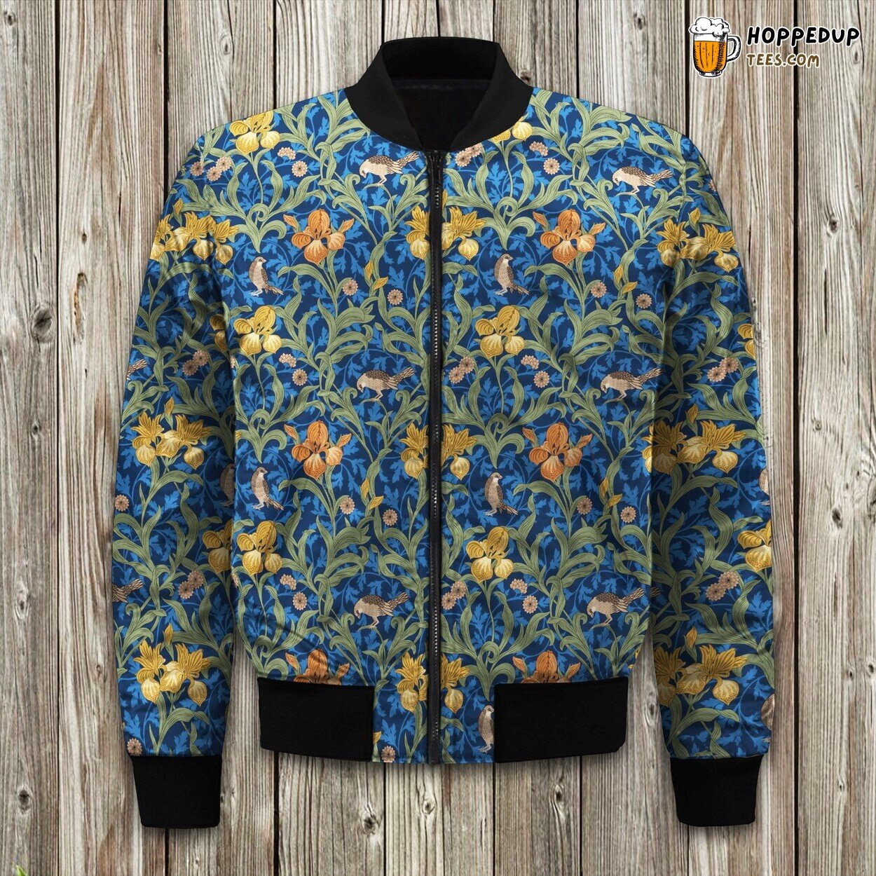 Delicate Lily Meeting Bird Winter Bomber Jacket Quality Design Lux