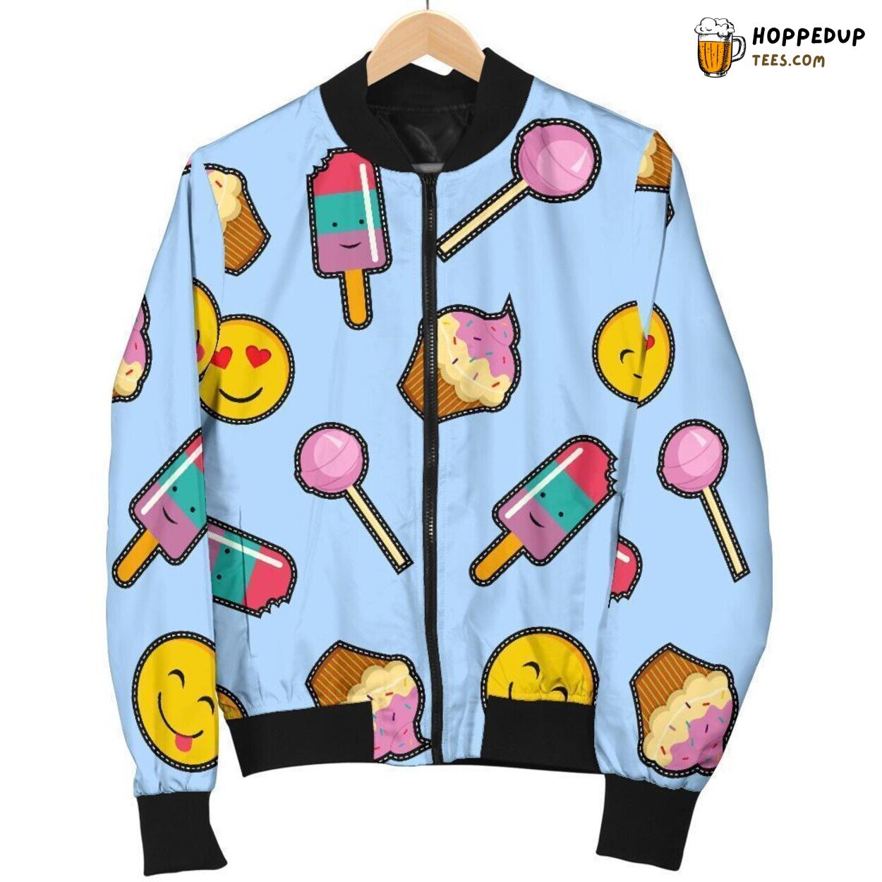 Delicious Emoji Dessert Themed Men’s Bomber Jacket Unique Pattern Essence