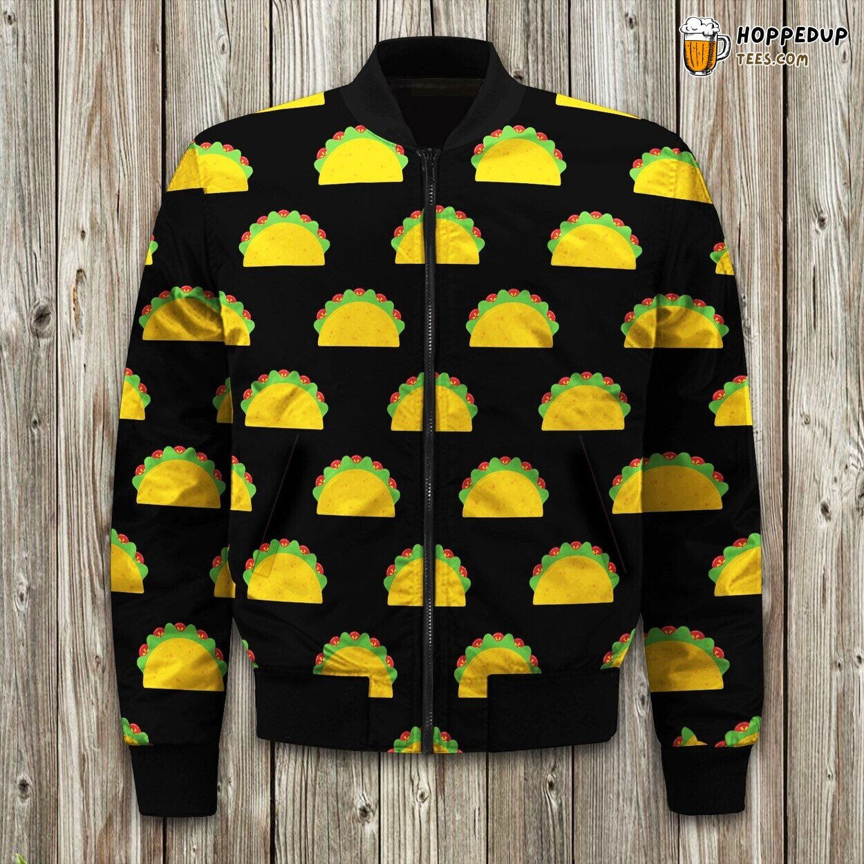 Delicious Taco Feast Design Bomber Jackets Spicy Winter Delight