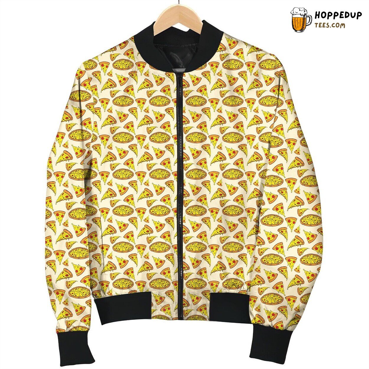 Delightful Pizza Pattern Winter Bomber Jacket Superior Tailored Design