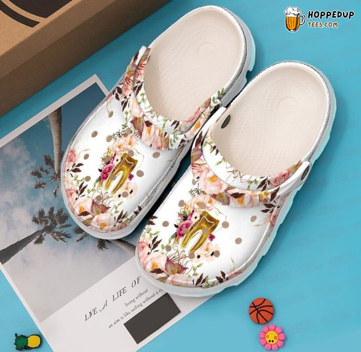 Dental Assistant Floral Dentistry Themed Rubber Clog Shoes Comfy Footwear