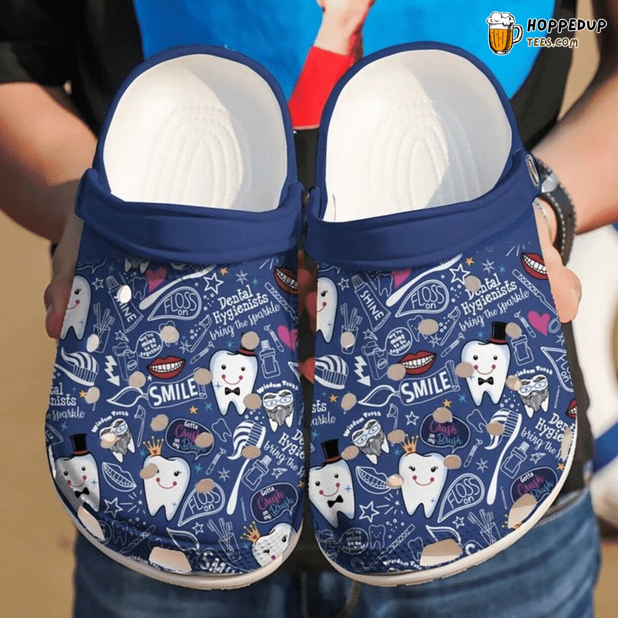Dental Hygienist Bring The Sparkle Themed Rubber Clog Shoes Comfortable Gift