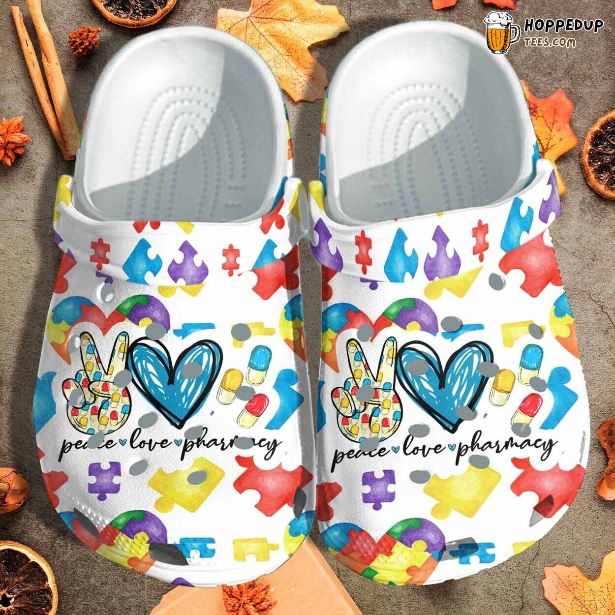 Dental Nurse Custom Peace Love Outdoor Clogs Mothers Day Gift Shoes