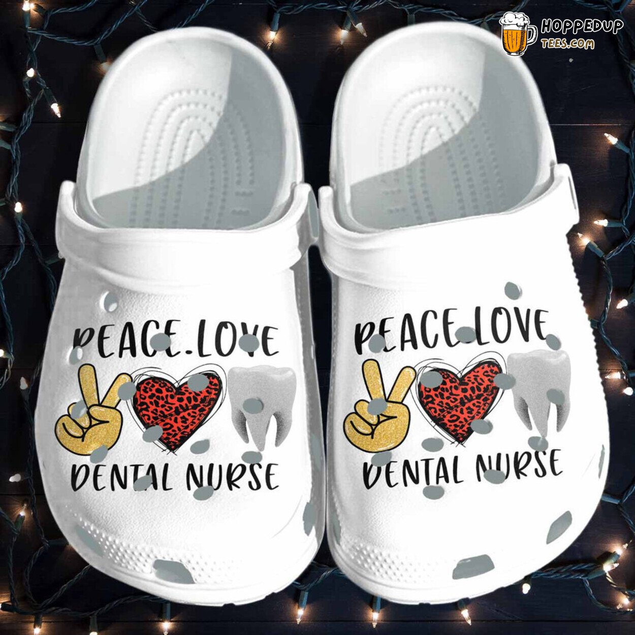 Dental Nurse Shoes Mothers Day Gifts Peace Love Nurse Design