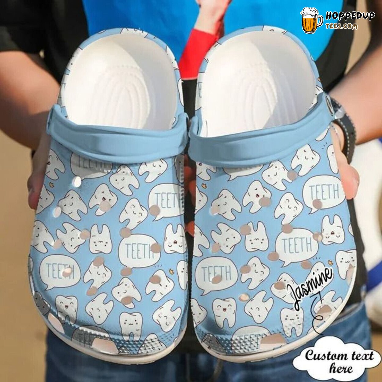 Dentist Happy Teeth Theme Gift Classic Water Rubber Clogs Comfortable Design