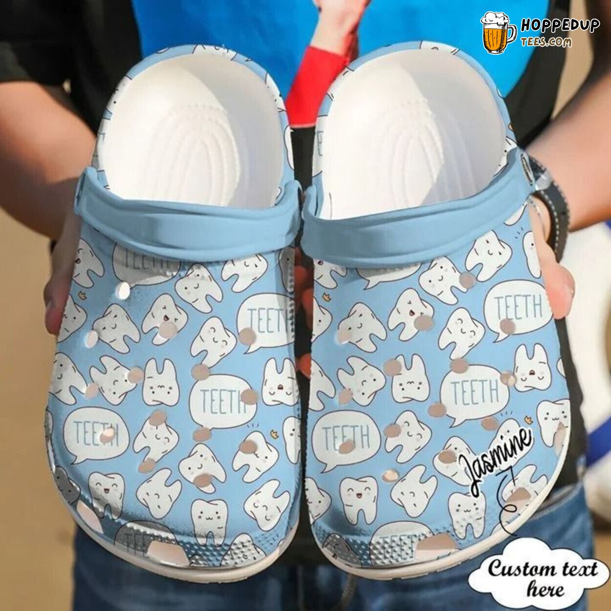 Dentist Happy Teeth Theme Rubber Comfortable Clogs Professional Shoes