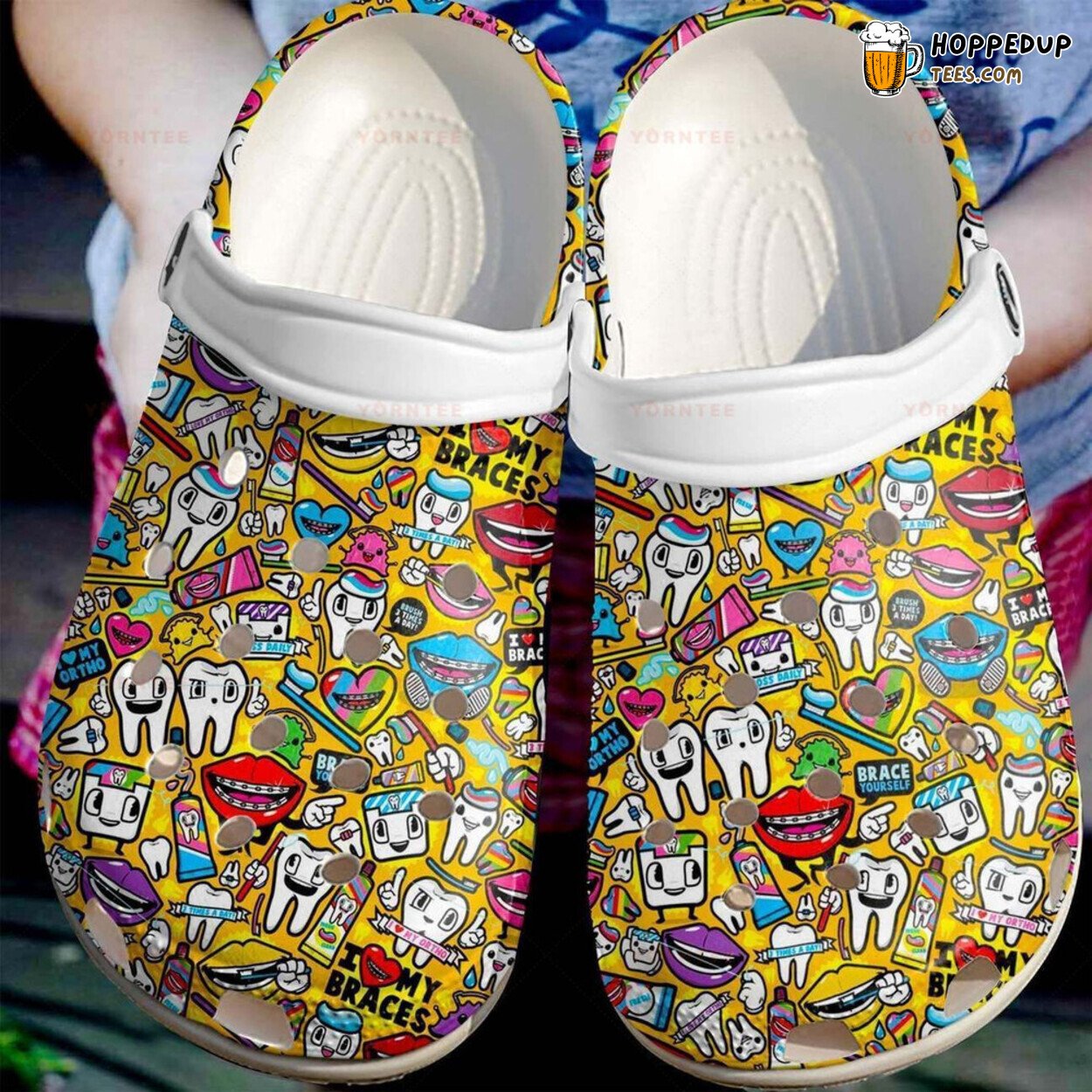 Dentist Love My Braces Lover Gift Themed Comfortable Rubber Clogs
