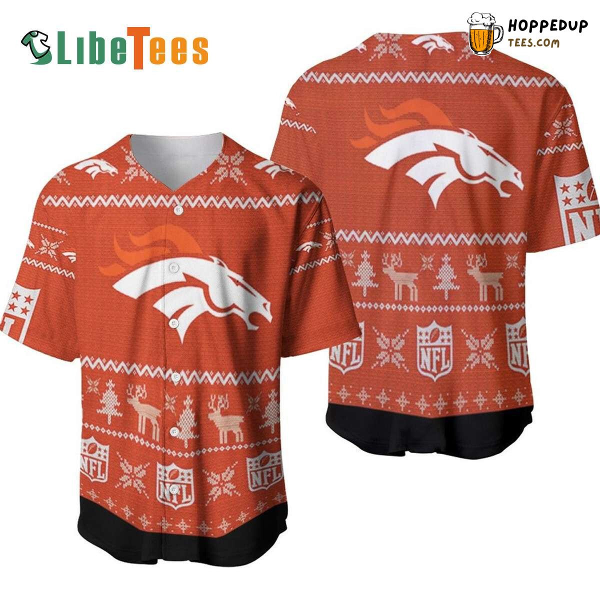 Denver Broncos Baseball Jersey Christmas Pattern Perfect Gifts For Your Loved Ones Jersey Shirt