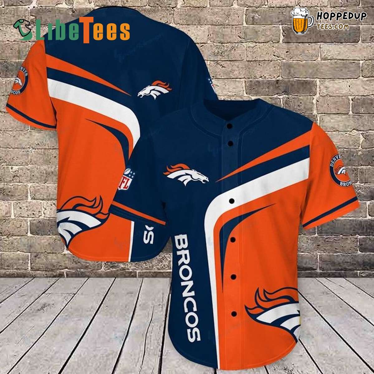 Denver Broncos Baseball Jersey Team Color Simple Elegance