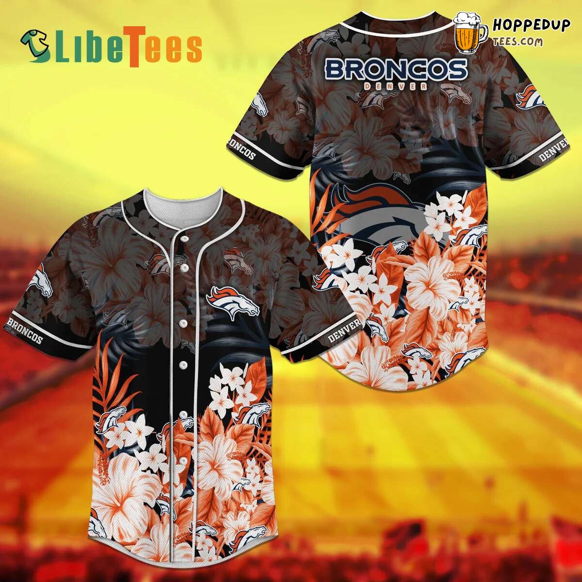 Denver Broncos Baseball Jersey Tropical Flower Perfect Gifts For Your Loved Ones Jersey Shirt