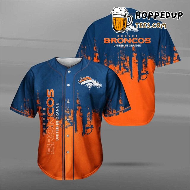 Denver Broncos Classic Orange Navy Unisex Baseball Jersey NFL Apparel
