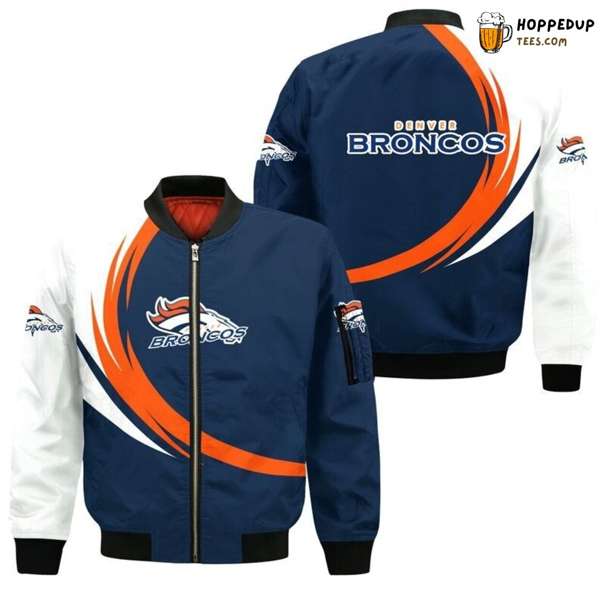 Denver Broncos Curved Design Elite Bomber Jacket Collection