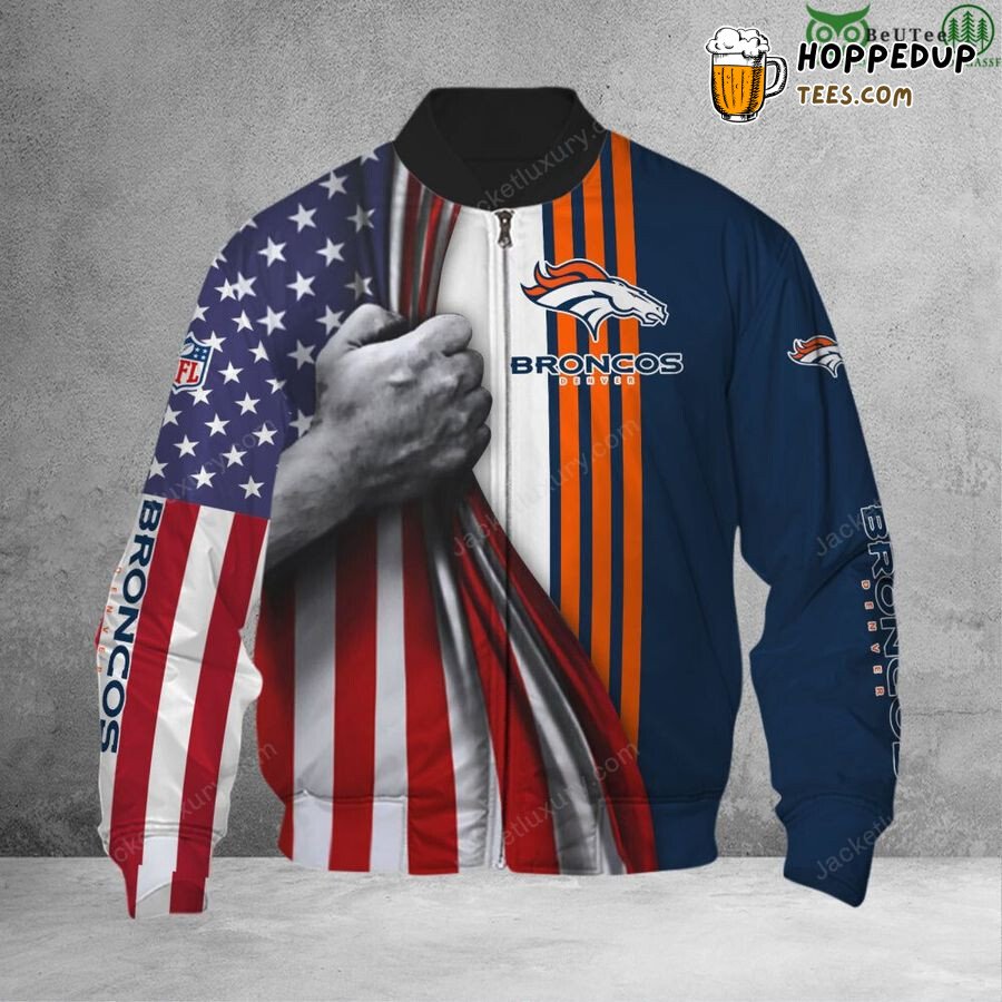 Denver Broncos NFL American Flag Theme Bomber Jacket Tribute