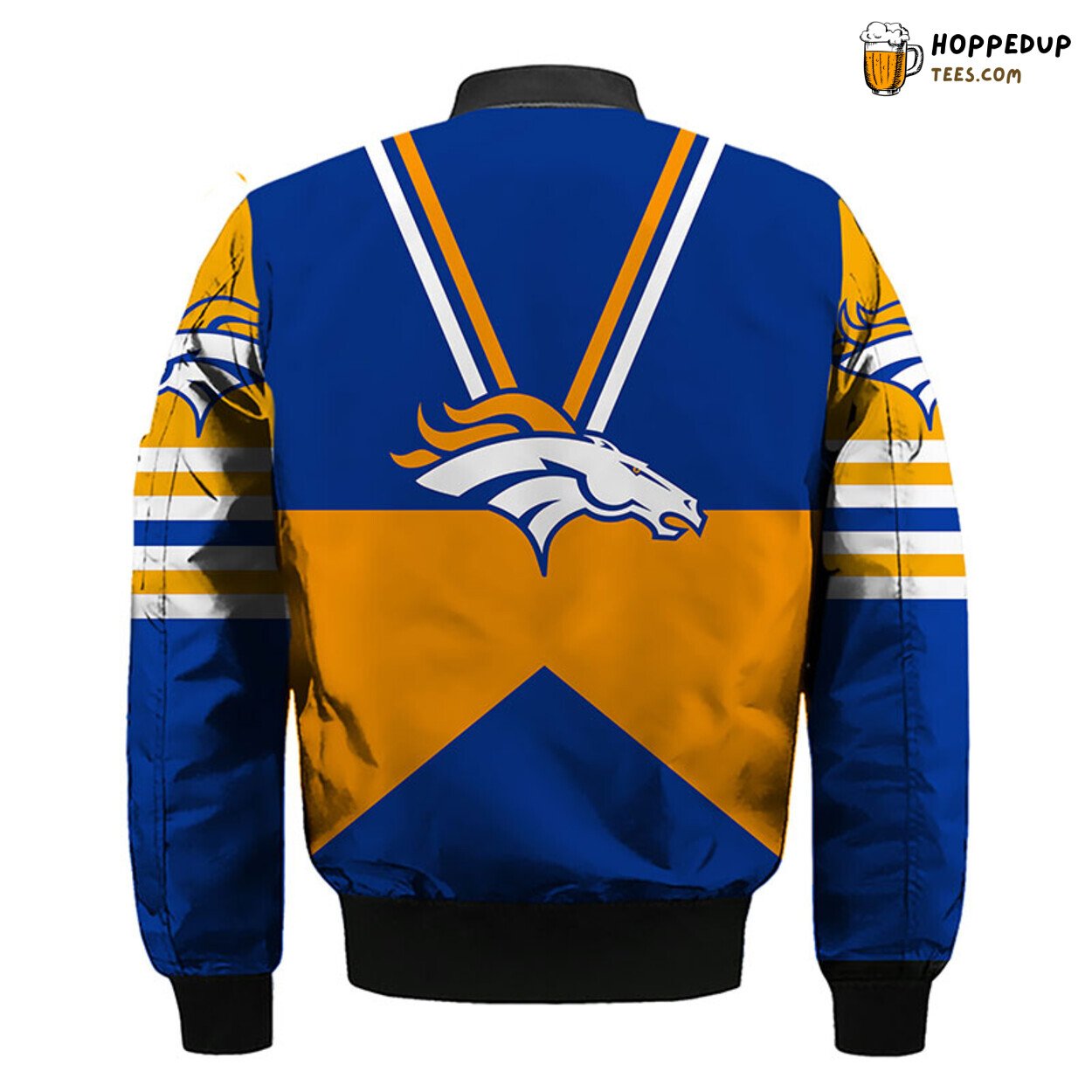 Denver Broncos NFL Premium Bomber Jacket in Blue Orange Finish