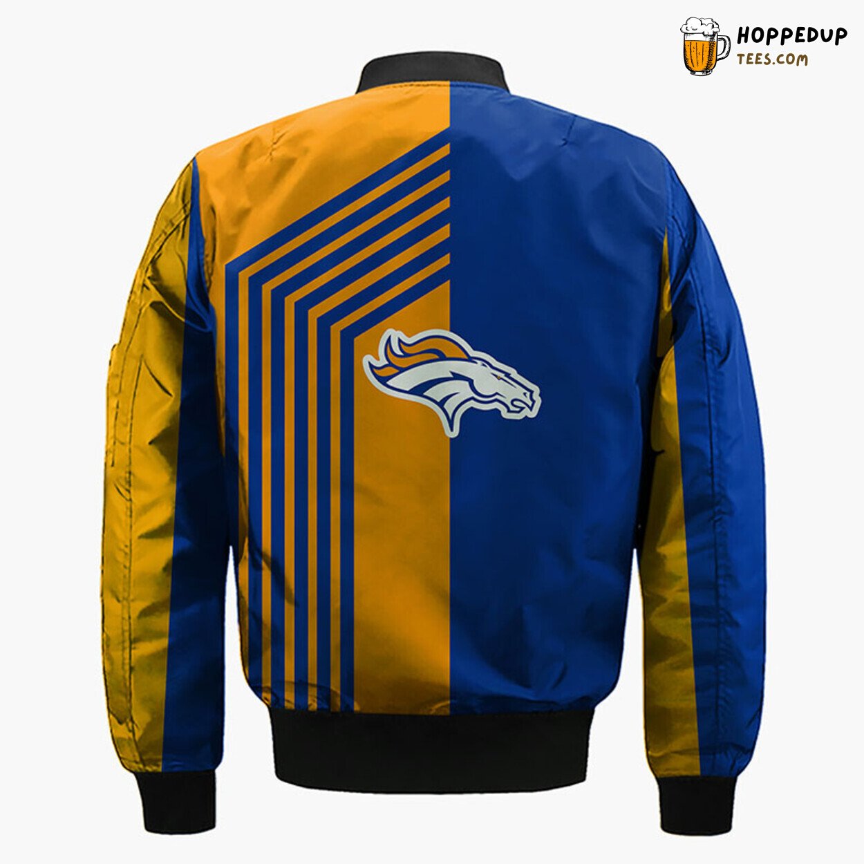 Denver Broncos NFL Unisex Blue Orange Skull Bomber Jacket Design