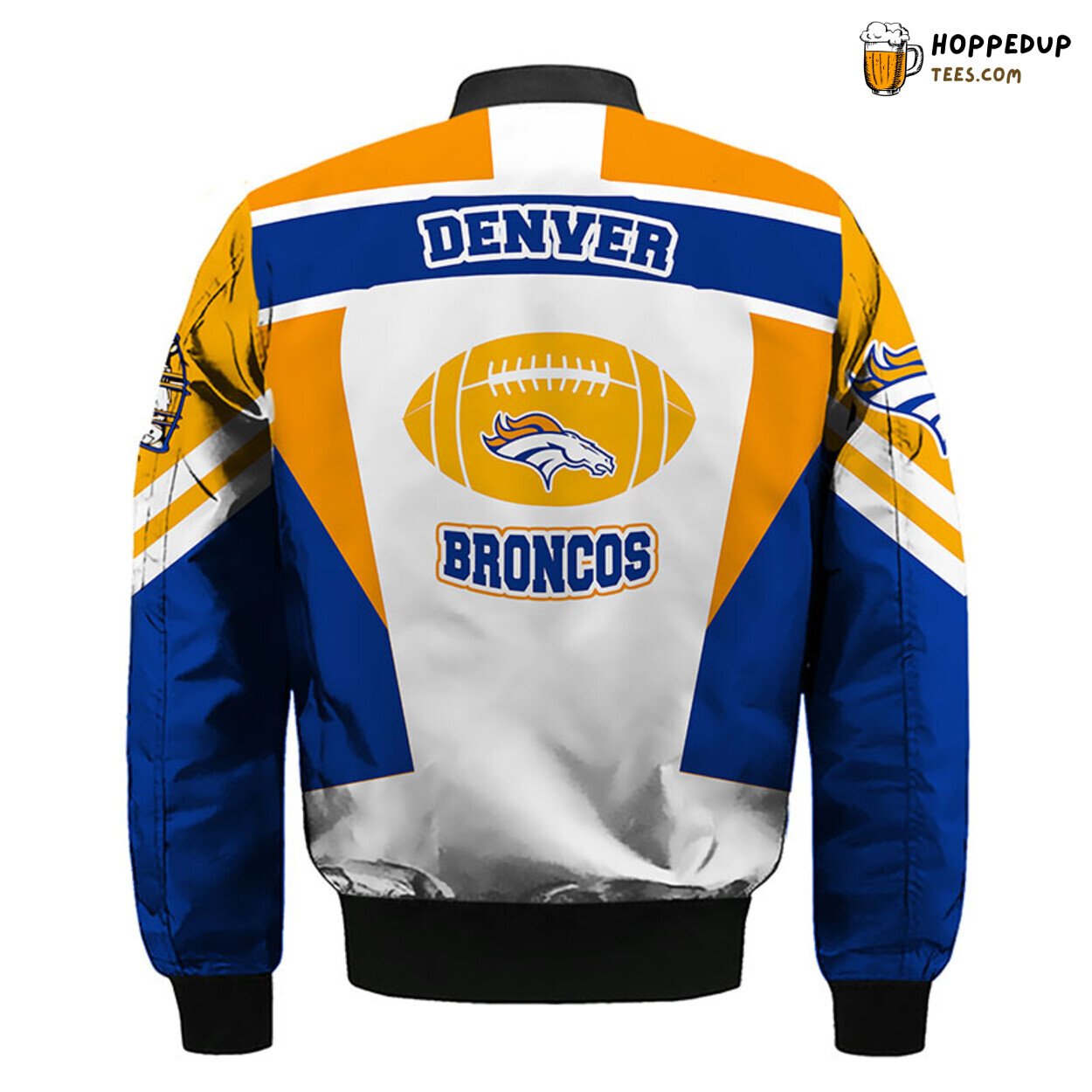 Denver Broncos NFL Unisex Skull Orange Bomber Jacket Design