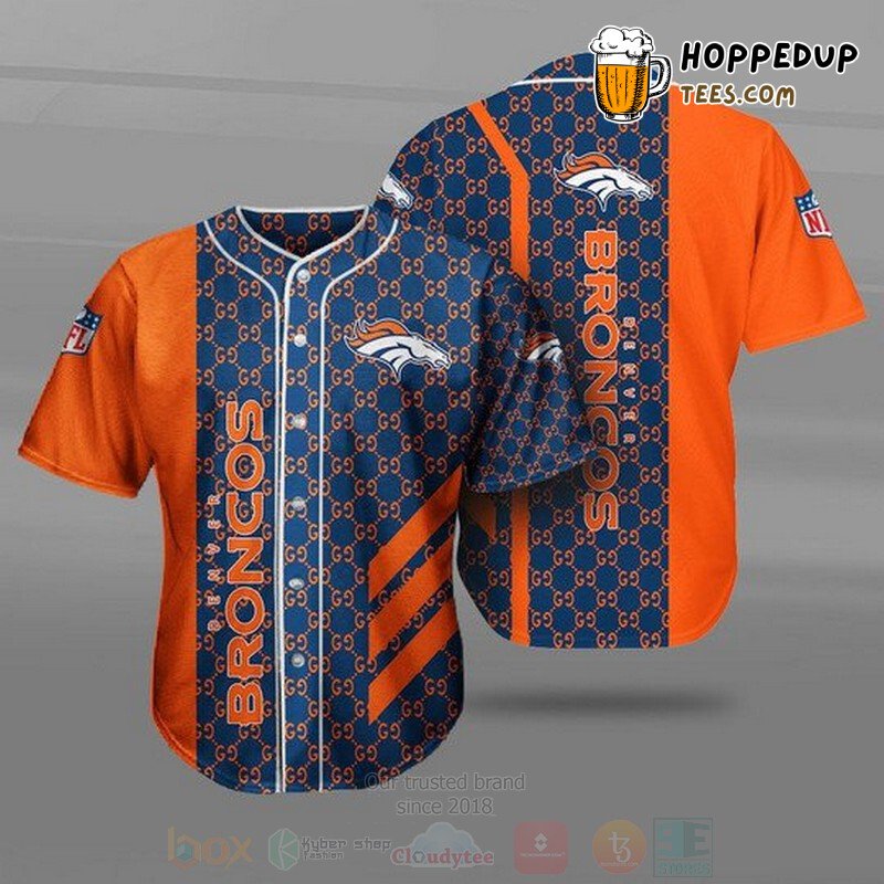 Denver Broncos Team Colorway Orange Blue Unisex NFL Baseball Jersey