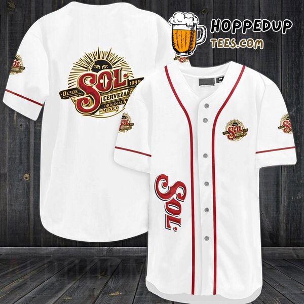 Desde Sol 1899 Cerveza White Baseball Jersey Original Unique Design Edition