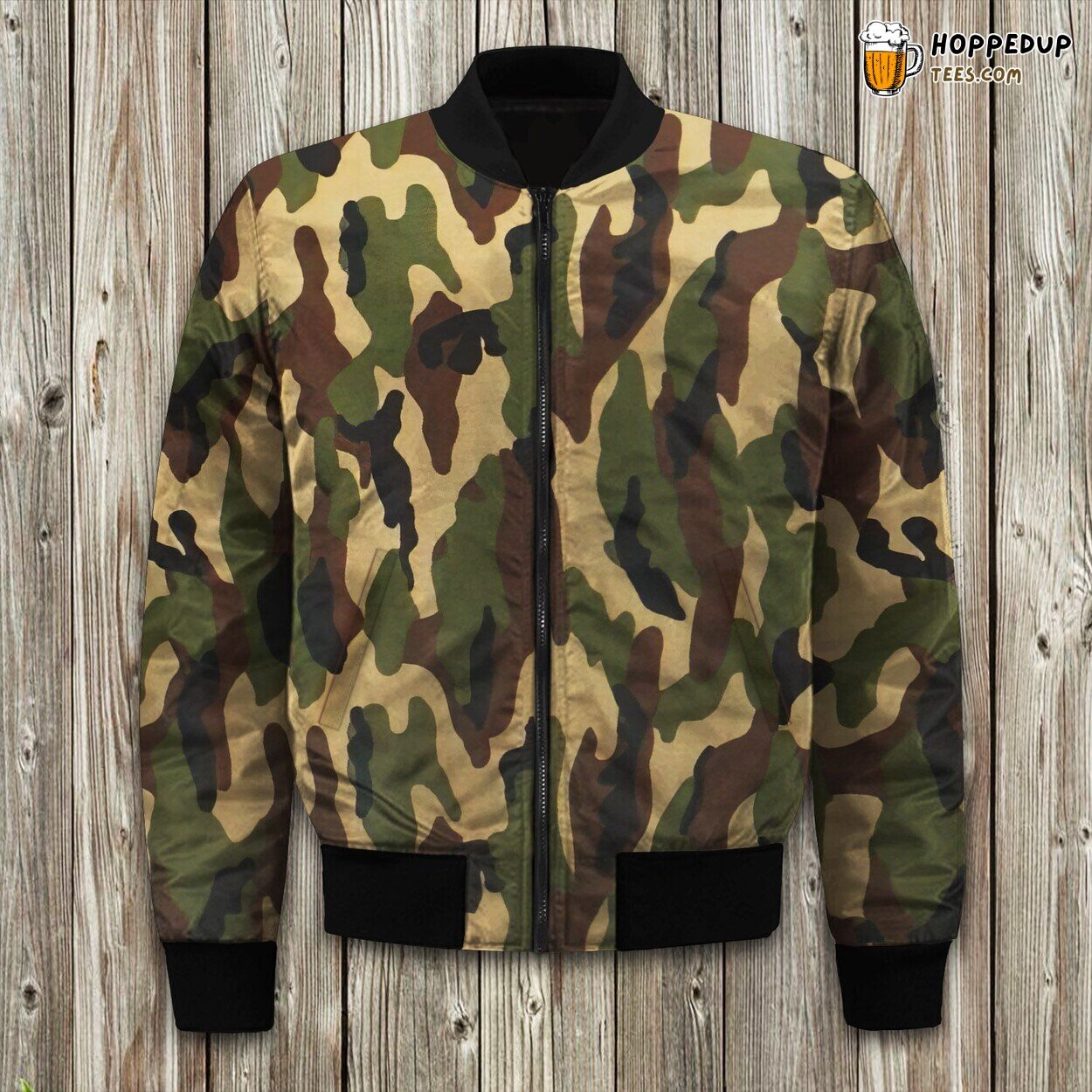 Desert Green Camouflage Bomber Jacket
