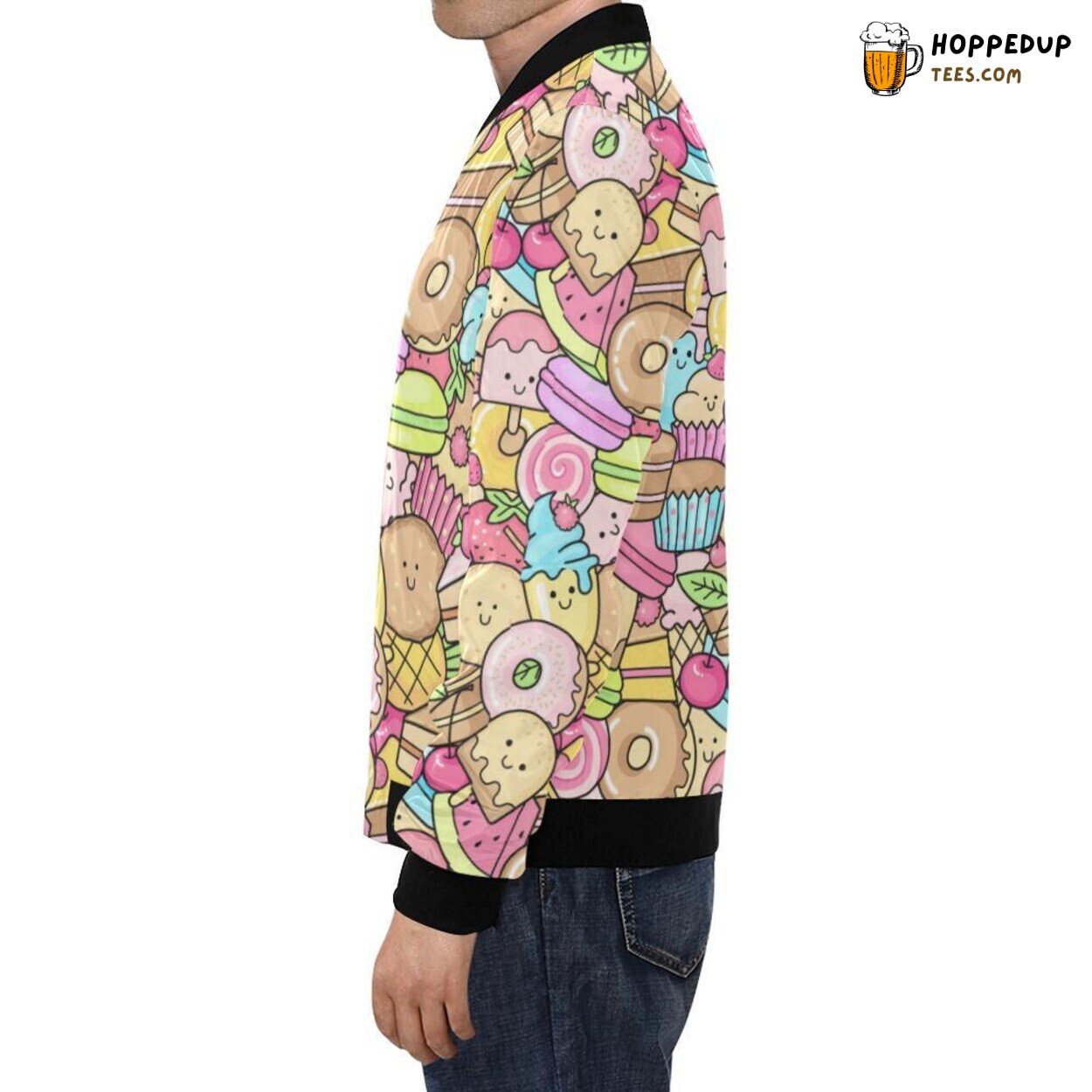 Dessert Cupcake Exclusive Pattern Print Men’s Bomber Jacket Unique Design