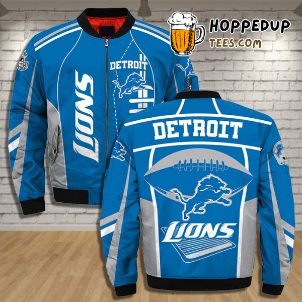Detroit Lions 3D Printful Design Exclusive Bomber Jacket Sporty Series