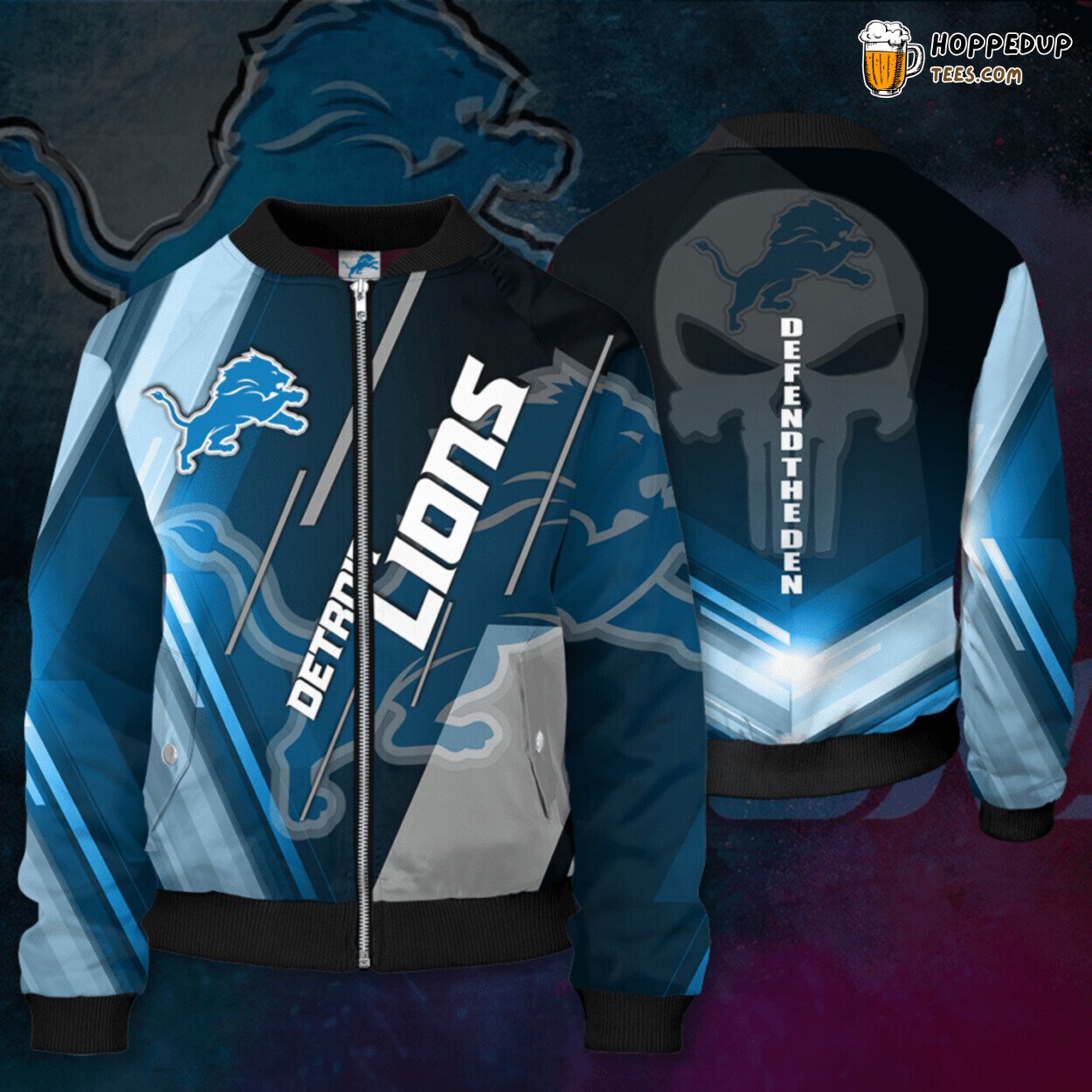 Detroit Lions DL Authentic Football Bomber Jacket Elite Selection